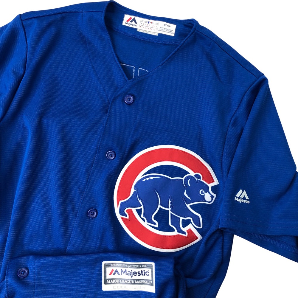 Majestic Chicago Cubs Kris Bryant Jersey Small Blue Stitched Cool Base #17 MLB